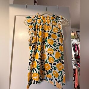 THML Yellow and Green Floral Kids Dress